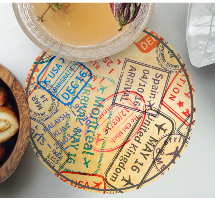 dessous de verre moderne Timbres de voyage - TenStickers