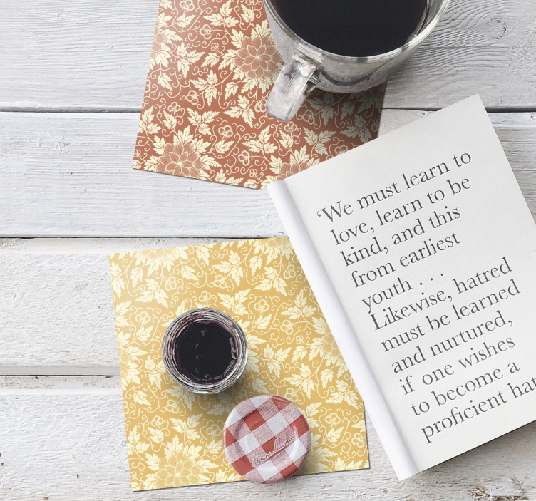 Dessous de verre vintage carreaux carrés fleuris - TenStickers