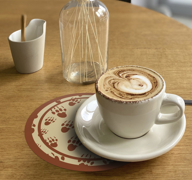 Dessous de verre vintage empreinte de patte marron - TenStickers