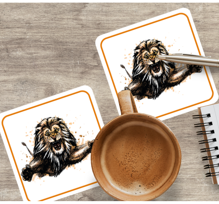 Dessous de verre vintage illustration de lion féroce - TenStickers