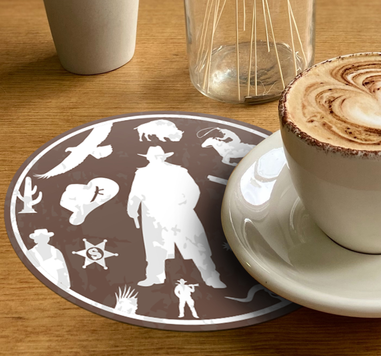 Dessous de verre vintage thème cowboy western - TenStickers