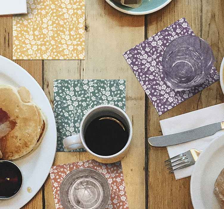 Sous-verre élégant sticker fleur - TenStickers