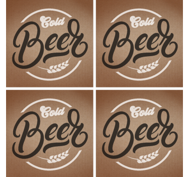 Dessous de verre bière typographie élégante froide - TenStickers