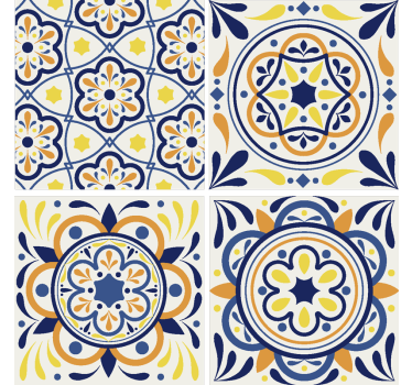Dessous de verre portugais imprimé carreaux colorés - TenStickers