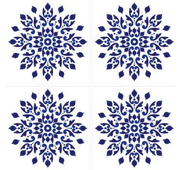 Sous-verre bleu rond portugais classique - TenStickers