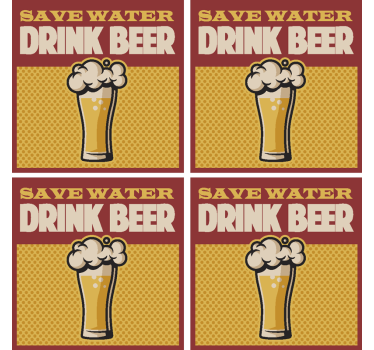 'Economiser l'eau boire de la bière' citation sous-bock - TenStickers