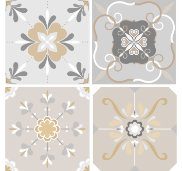 Dessous de verre gris floral - TenStickers