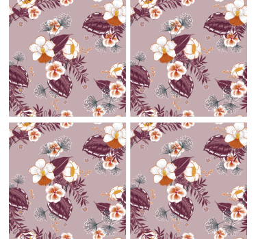 Dessous de verre surface à motif floral - TenStickers