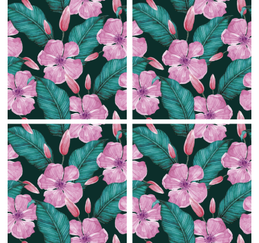 Dessous de verre motif floral et feuillage - TenStickers