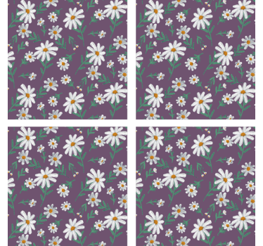 Dessous de verre motif floral violet - TenStickers