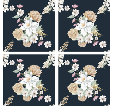 Caboteur de bouquet floral rétro - TenStickers