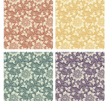 Dessous de verre vintage carreaux carrés fleuris - TenStickers