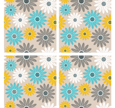 Dessous de verre Éléments floraux vibrants - TenStickers