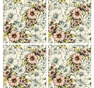 Dessous de verre à motif floral - TenStickers
