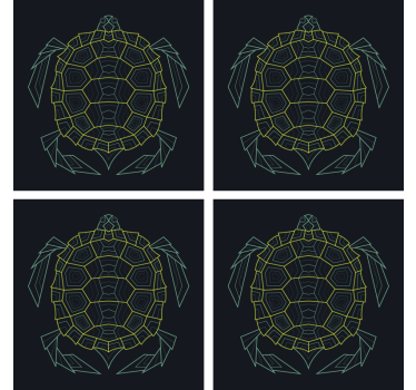 Dessous de verre geek tortue géométrique - TenStickers