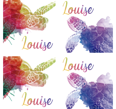 Dessous de verre tortue personnalisé coloré - TenStickers