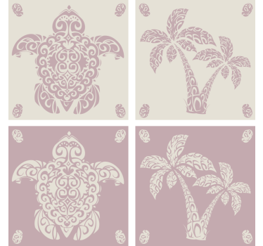Dessous de verre geek motifs de feuilles de palmier élégants - TenStickers