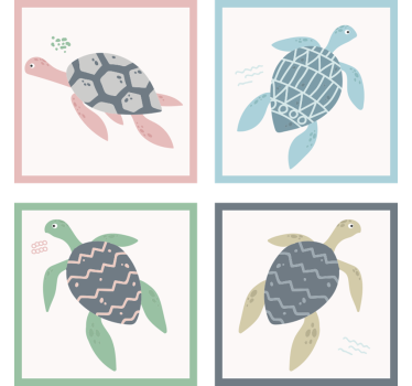 Dessous de verre geek motifs de tortues marines amusants - TenStickers