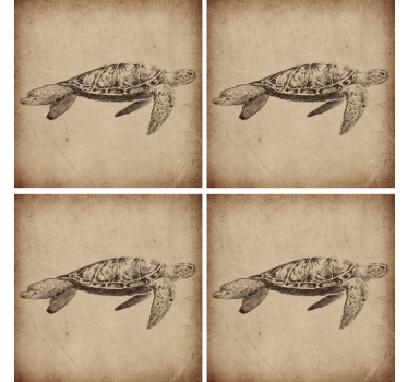 Dessous de verre tortue vintage - TenStickers