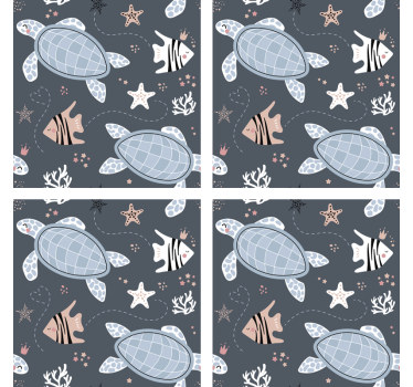Dessous de verre geek motif créatures marines - TenStickers
