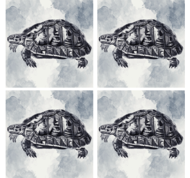 Dessous de verre geek illustration artistique de tortue - TenStickers