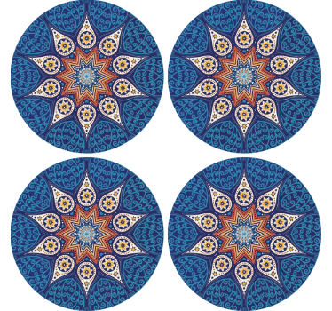 Dessous de verre design mandala bleu complexe - TenStickers