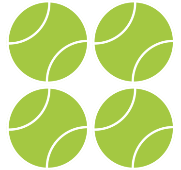 Dessous de verre geek set de tennis vert circulaire - TenStickers