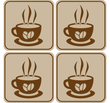 Dessous de verre moderne emblème de la tasse à café - TenStickers