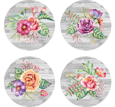 Dessous de verre moderne motif bois floral - TenStickers