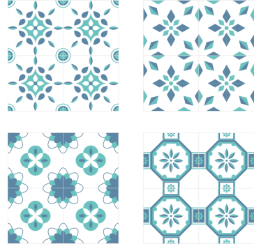 Dessous de verre carreaux motif floral - TenStickers
