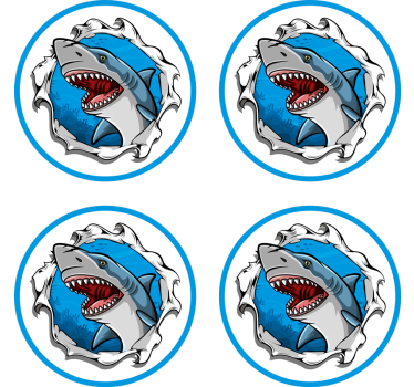 Dessous de verre geek illustration de requin en colère - TenStickers