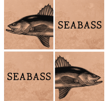 Dessous de verre personnalisable art d'illustration seabass - TenStickers