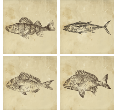 Dessous de verre geek illustration de poisson fantaisiste - TenStickers