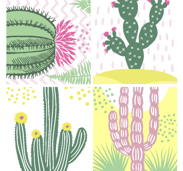 Dessous de verre geek motif cactus vibrant - TenStickers