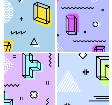 Dessous de verre geek motif géométrique ludique - TenStickers