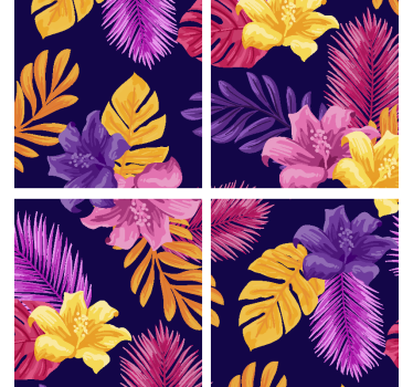 Dessous de verre moderne motif feuilles tropicales - TenStickers