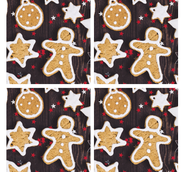 Dessous de verre noël motifs festifs de pain d'épice - TenStickers