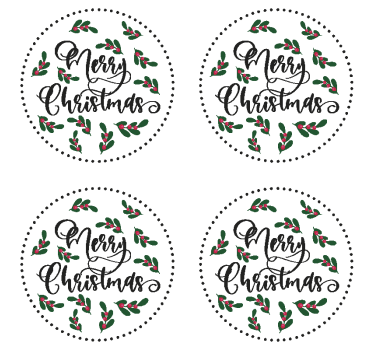 Dessous de verre noël design houx joyeux noël - TenStickers