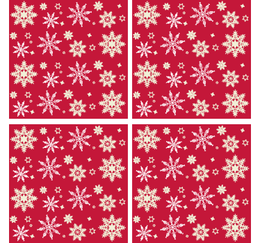 Dessous de verre rouge Flocons de neige - TenStickers