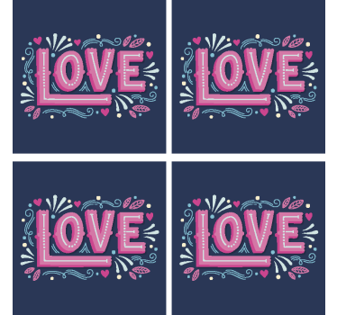 Dessous de verre citation typographie amoureuse ludique - TenStickers