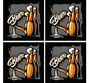 Sous-verre bière Bouteille de bière - TenStickers