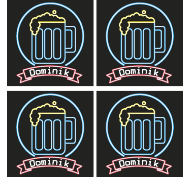 Dessous de verre personnalisé Bière néon - TenStickers