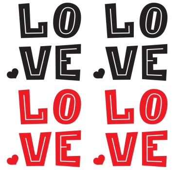 Dessous de verre citation typographie audacieuse amour - TenStickers