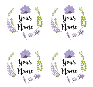 Dessous de verre personnalisable design floral - TenStickers