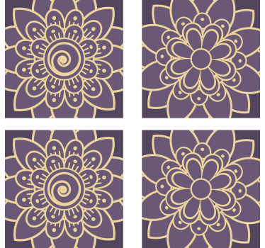 Dessous de verre motifs floraux dorés - TenStickers