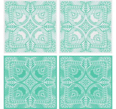 Dessous de verre vert et motif paisley - TenStickers