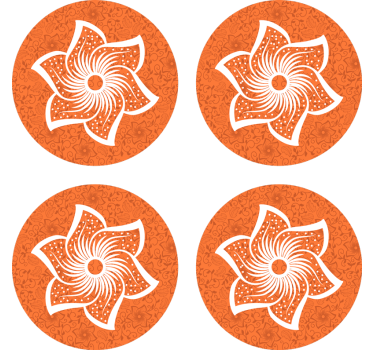 Dessous de verre bière fleur orange Élégante - TenStickers