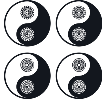 Dessous de verre geek motifs mandala yin yang - TenStickers
