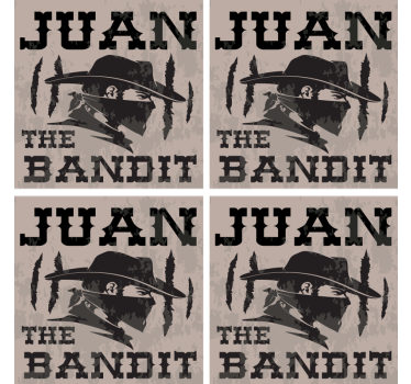 Dessous de verre vintage juan silhouette bandit - TenStickers