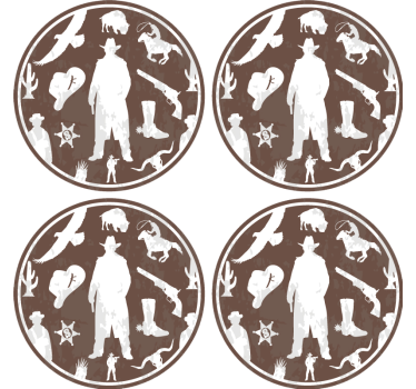 Dessous de verre vintage thème cowboy western - TenStickers
